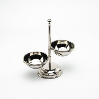 Handcrafted Copper Double Bowl Stand, Color Chrome - Alfiq's Store