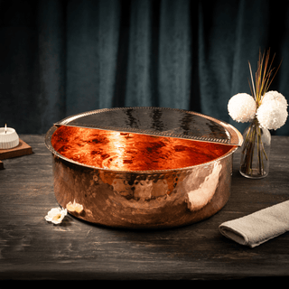 Handcrafted Copper Pedicure Bowl With Removable Footrest - Alfiq's Store