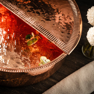 Handcrafted Copper Pedicure Bowl With Removable Footrest - Alfiq's Store