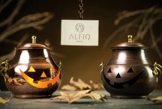 Handmade Dark Copper Pumpkin Decor with Hanger | Decorative Housewarming Copper Ornaments 4" x 4" - Alfiq's Store