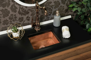 Handmade Embossed Copper Bathroom Sink – Rectangular Vessel, 12" x 8" x 6" - Alfiq's Store