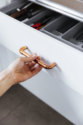 Rainbow Patina Solid Copper Handle