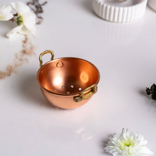 Handcrafted Miniature Copper Colander - Dollhouse Kitchen Decor & Collector’s Treasure - Alfiq's Store