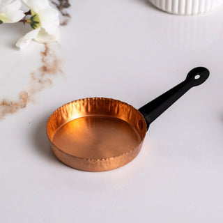 Handmade Miniature Copper Frying Pan with Black Handle – Dollhouse Kitchenware & Collectible Ornament - Alfiq's Store
