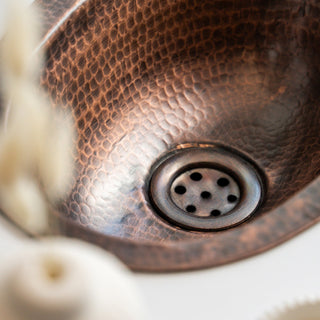 Oval Dark Copper Drop - In Sink – Handmade Undermount Kitchen & Bathroom Vessel - Alfiq's Store