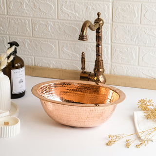 Oval Dark Copper Drop - In Sink – Handmade Undermount Kitchen & Bathroom Vessel - Alfiq's Store