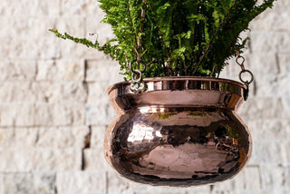 Hammered Solid Copper Hanging Planter Bowl – Unique Housewarming Gift - Alfiq's Store