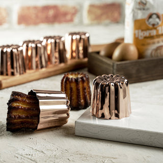 Set of 6 Handcrafted French Copper Canelé Molds – Copper Molds for Perfect Pastries - Alfiq's Store