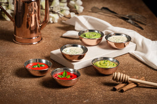 Set Of Six Handcrafted Copper Oil & Sauce Dipping Bowls - Alfiq's Store