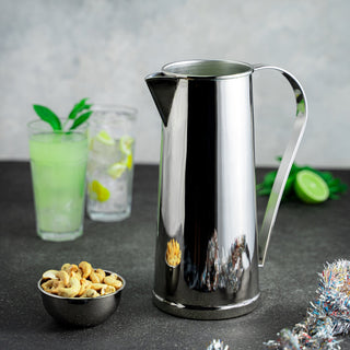 Handmade Silver - Colored Copper Water Pitcher – Elegant & Durable Beverage Jug - Alfiq's Store