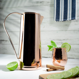 Handmade Silver - Colored Copper Water Pitcher – Elegant & Durable Beverage Jug - Alfiq's Store