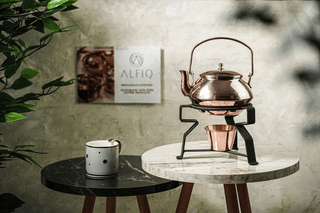 Solid Copper Tea Kettle With Iron Warmer Stand | Handmade Copper Teapot & Housewarming Gift (1.5 Quartz) - Alfiq's Store