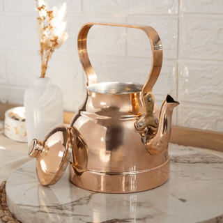 Handcrafted Solid Copper Teapot – Traditional Turkish Design, 1.5L Capacity - Alfiq's Store