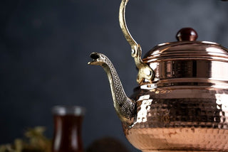 Handmade Solid Copper Teapot Stovetop | 1.6 Quarts (1.5 Liter) 100% Copper Kettle Kitchen Utensil - Alfiq's Store