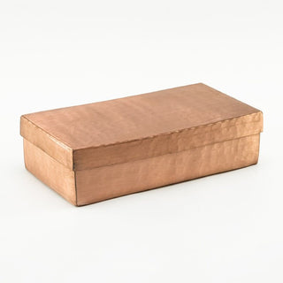 Handmade Solid Matte Copper Box with Lid | 8" x 4" x 2" Vintage Copper Decoration for Bedroom or Bathroom | Elegant Rectangular Jewelry Case - Alfiq's Store