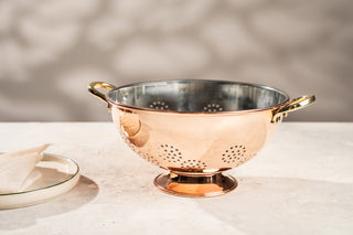 Solid Copper Colander with Tin Interior, 250 mm