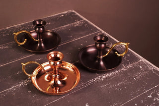 Handmade Dark Copper Candle Stick Holder | Vintage Copper Housewarming Gifts - Alfiq's Store