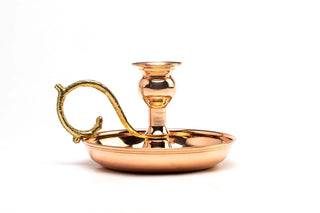 Handmade Dark Copper Candle Stick Holder | Vintage Copper Housewarming Gifts - Alfiq's Store