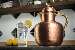 Handmade Heavy - Duty Solid Copper Pitcher – 2000ml Water & Beverage Jug - Alfiq's Store