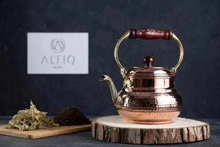 Handmade Solid Copper Teapot Stovetop | 1.6 Quarts (1.5 Liter) 100% Copper Kettle Kitchen Utensil - Alfiq's Store