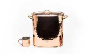 Copper Storage Box with Lid | Copper Rice Spice Jar Pot | 100% Solid Copper Container - 14"x10"x6" 5000 ml - Alfiq's Store