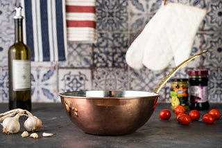 Handmade Copper Wok Pan with Brass Handle – 420mm Stir - Fry Skillet - Alfiq's Store